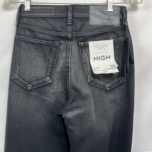 Rag & Bone Alex High-rise straight leg jeans in worn in black size 25 NWT - Picture 9 of 15